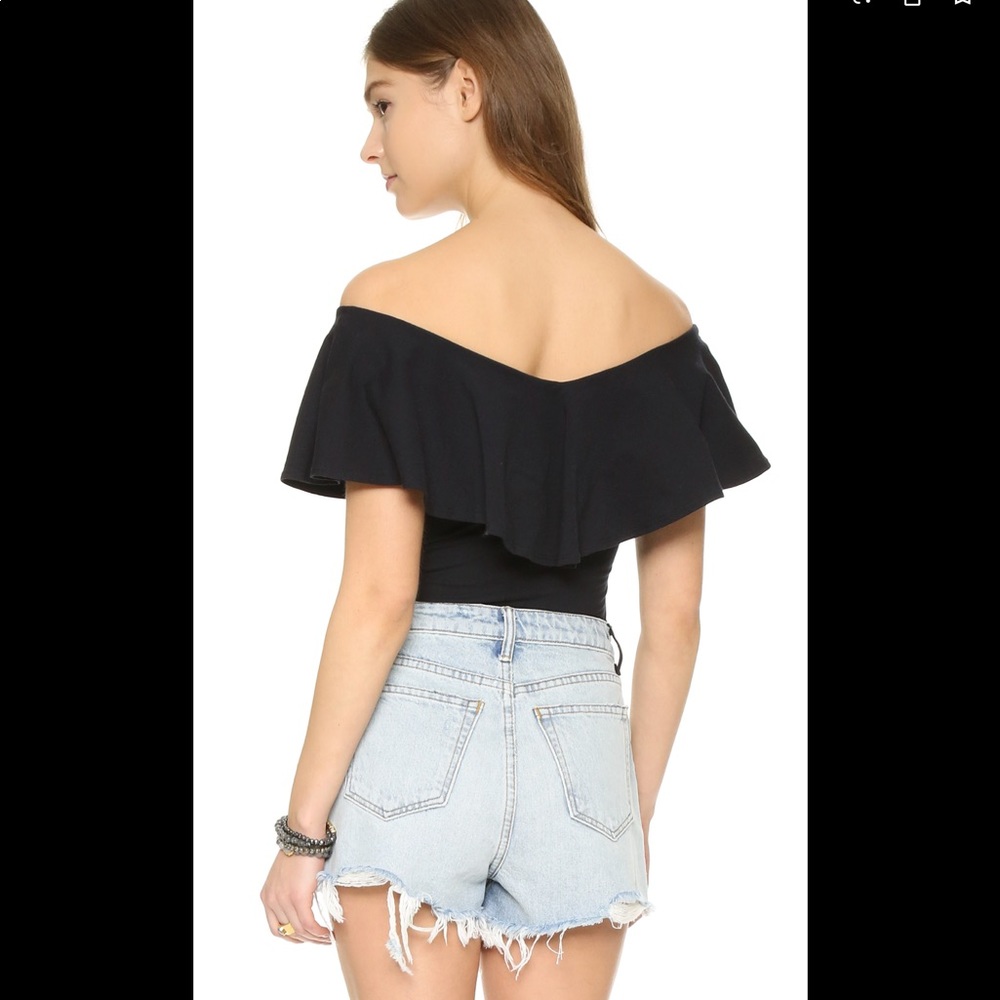 Sold Free People Off Shoulder Black Tula Top - Picture 5 of 9